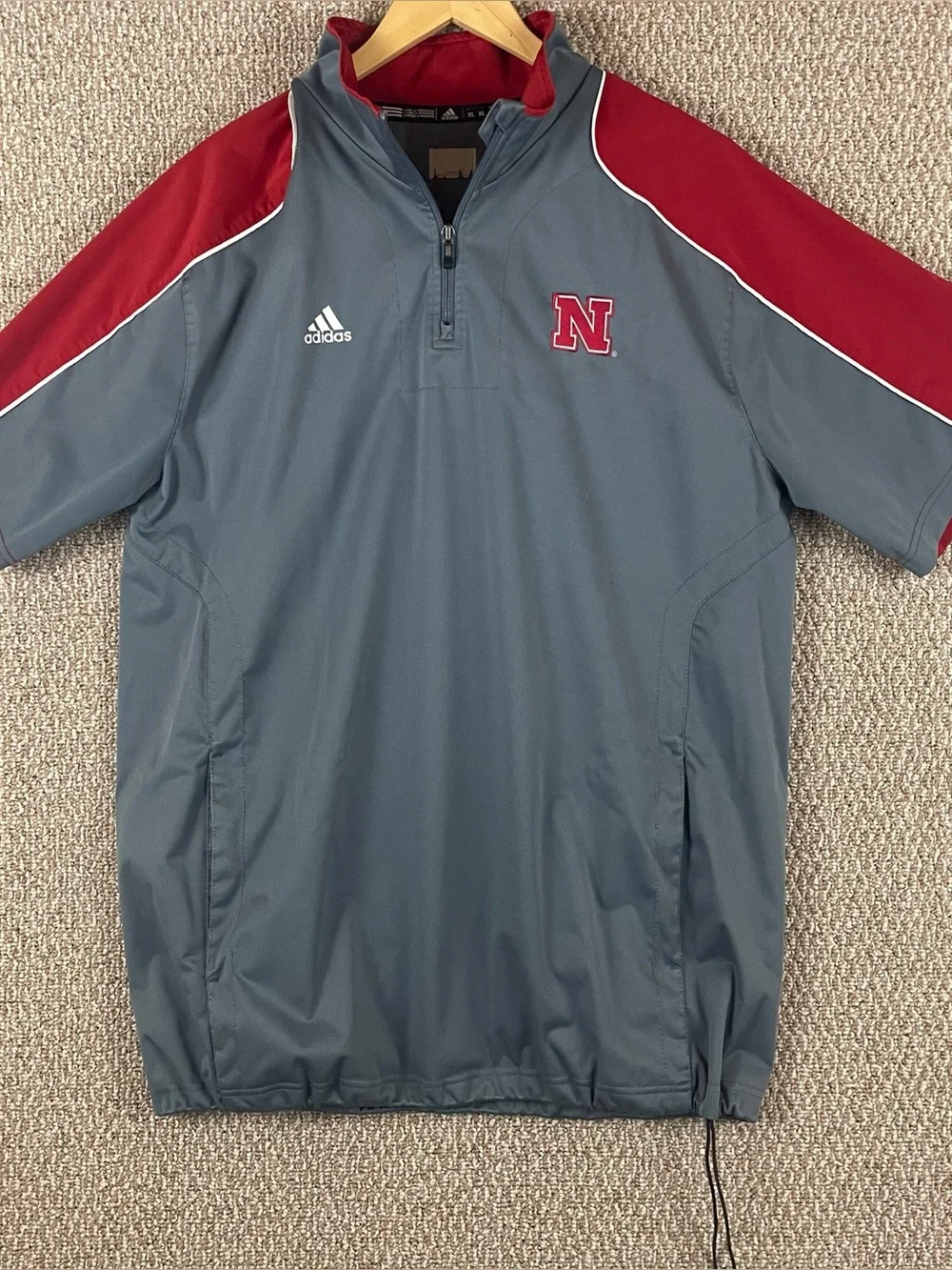Adidas Nebraska Cornhuskers Pullover Jacket Mens XL Soft Shell 1/4 Zip R3